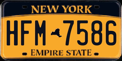 NY license plate HFM7586