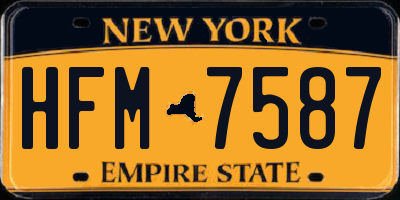 NY license plate HFM7587