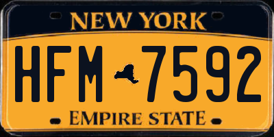 NY license plate HFM7592