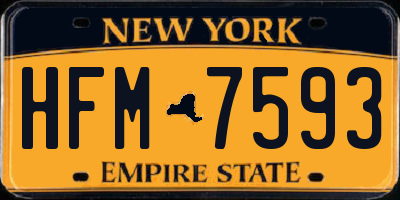 NY license plate HFM7593