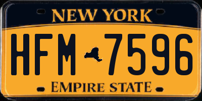 NY license plate HFM7596