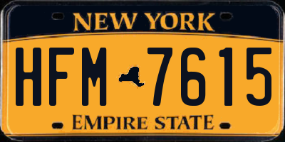 NY license plate HFM7615