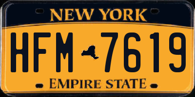 NY license plate HFM7619