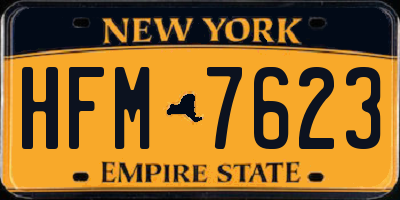 NY license plate HFM7623
