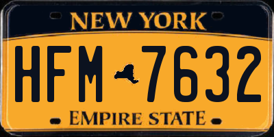 NY license plate HFM7632