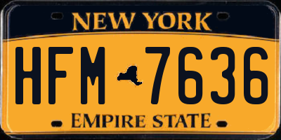 NY license plate HFM7636