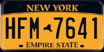 NY license plate HFM7641