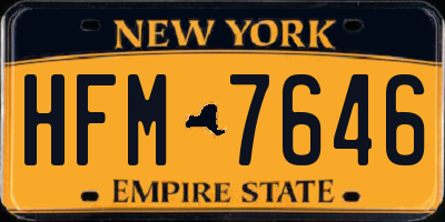 NY license plate HFM7646