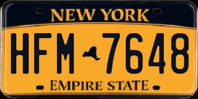NY license plate HFM7648