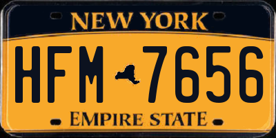 NY license plate HFM7656