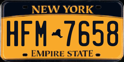 NY license plate HFM7658