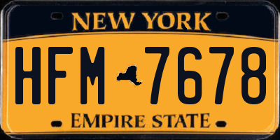 NY license plate HFM7678