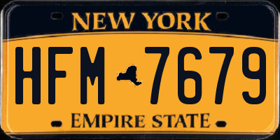 NY license plate HFM7679