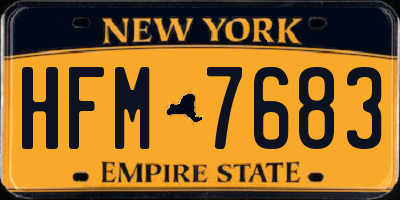 NY license plate HFM7683