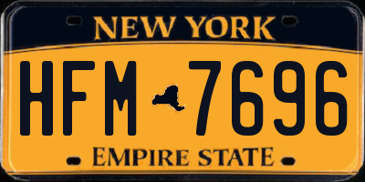 NY license plate HFM7696