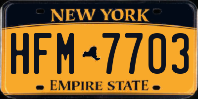 NY license plate HFM7703