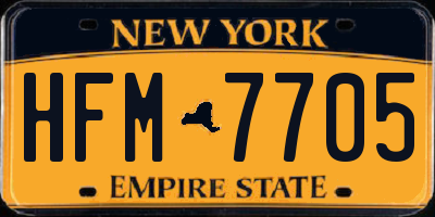 NY license plate HFM7705