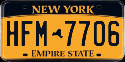 NY license plate HFM7706