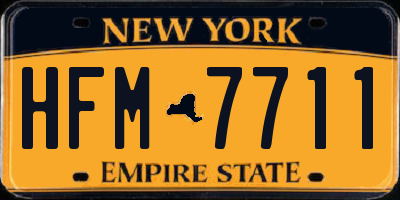 NY license plate HFM7711