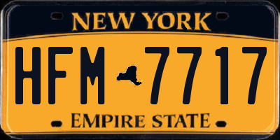 NY license plate HFM7717