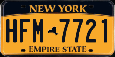 NY license plate HFM7721
