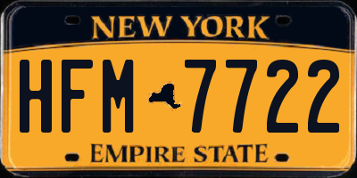 NY license plate HFM7722
