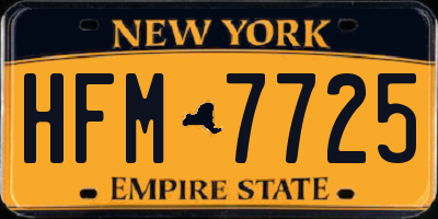 NY license plate HFM7725