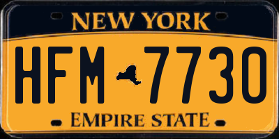 NY license plate HFM7730