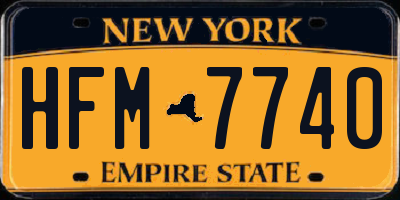 NY license plate HFM7740
