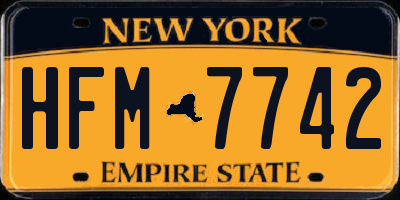 NY license plate HFM7742