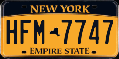 NY license plate HFM7747