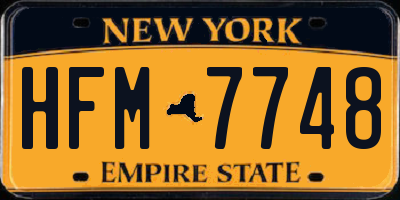 NY license plate HFM7748