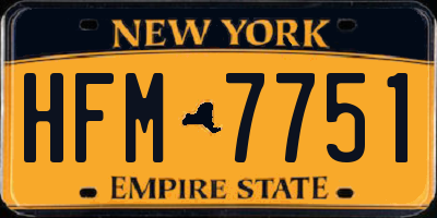 NY license plate HFM7751