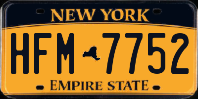 NY license plate HFM7752