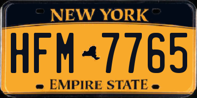 NY license plate HFM7765