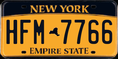 NY license plate HFM7766