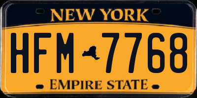 NY license plate HFM7768
