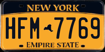 NY license plate HFM7769