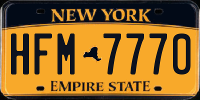 NY license plate HFM7770