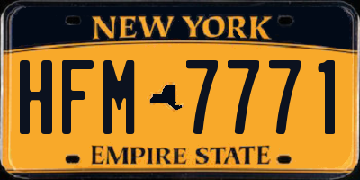 NY license plate HFM7771