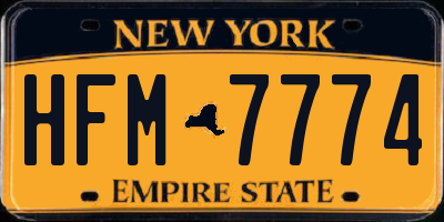 NY license plate HFM7774