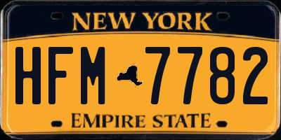 NY license plate HFM7782
