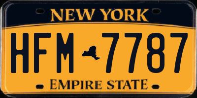 NY license plate HFM7787
