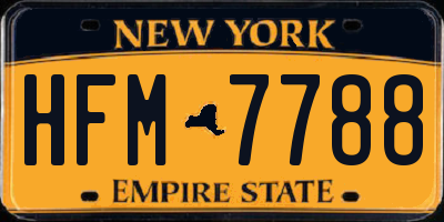 NY license plate HFM7788