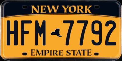 NY license plate HFM7792