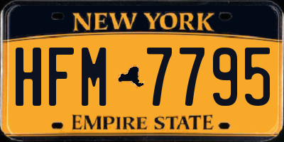 NY license plate HFM7795