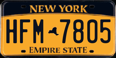 NY license plate HFM7805