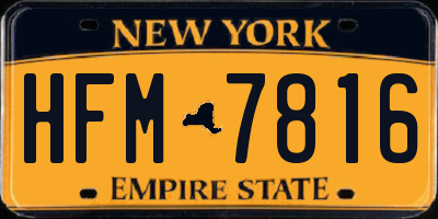 NY license plate HFM7816