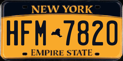 NY license plate HFM7820