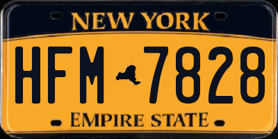 NY license plate HFM7828